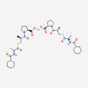 molecular formula C38H58CaN4O10S2 B13821942 calcium;(2S)-1-[(2S)-3-[(2R)-2-(cyclohexanecarbonylamino)propanoyl]sulfanyl-2-methylpropanoyl]pyrrolidine-2-carboxylate 