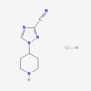 1-(piperidin-4-yl)-1H-1,2,4-triazole-3-carbonitrile hydrochloride