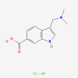 molecular formula C12H15ClN2O2 B1382199 3-[(dimethylamino)methyl]-1H-indole-6-carboxylic acid hydrochloride CAS No. 1803580-99-5