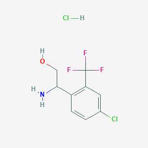 molecular formula C9H10Cl2F3NO B1382201 2-Amino-2-[4-chloro-2-(trifluoromethyl)phenyl]ethan-1-ol hydrochloride CAS No. 1701984-81-7