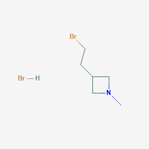 molecular formula C6H13Br2N B1382204 3-(2-Bromoethyl)-1-methylazetidine hydrobromide CAS No. 1803591-34-5