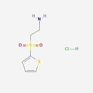 molecular formula C6H10ClNO2S2 B1382209 2-(Thiophene-2-sulfonyl)ethan-1-amine hydrochloride CAS No. 1803567-00-1