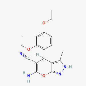 6-Amino-4-(2,4-diethoxyphenyl)-3-methyl-1,4-dihydropyrano[2,3-c]pyrazole-5-carbonitrile