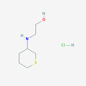 molecular formula C7H16ClNOS B1382212 2-[(Thian-3-yl)amino]ethan-1-ol hydrochloride CAS No. 1803596-55-5