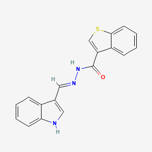 N'-[(E)-1H-indol-3-ylmethylidene]-1-benzothiophene-3-carbohydrazide