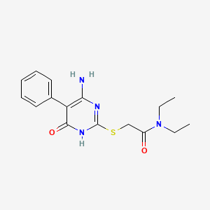 molecular formula C16H20N4O2S B13822248 2-[(6-amino-4-oxo-5-phenyl-1H-pyrimidin-2-yl)sulfanyl]-N,N-diethylacetamide 