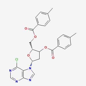 molecular formula C26H23ClN4O5 B13822381 [(2R,5R)-5-(6-chloropurin-7-yl)-3-(4-methylbenzoyl)oxyoxolan-2-yl]methyl 4-methylbenzoate 