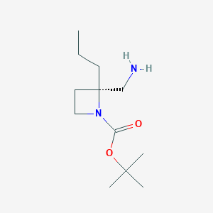 molecular formula C12H24N2O2 B1382243 tert-butyl (2R)-2-(aminomethyl)-2-propylazetidine-1-carboxylate CAS No. 1630815-43-8