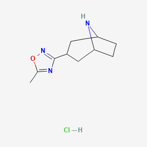 molecular formula C10H16ClN3O B1382247 3-(5-Methyl-1,2,4-oxadiazol-3-yl)-8-azabicyclo[3.2.1]octane hydrochloride CAS No. 2060005-01-6