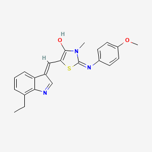 (5Z)-5-[(7-ethyl-1H-indol-3-yl)methylidene]-2-(4-methoxyphenyl)imino-3-methyl-1,3-thiazolidin-4-one