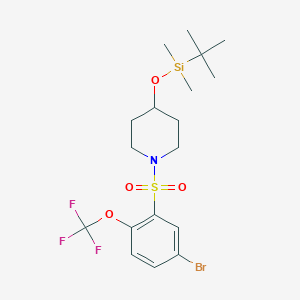 1-((5-Bromo-2-(trifluoromethoxy)phenyl)sulfonyl)-4-((tert-butyldimethylsilyl)oxy)piperidine