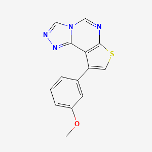 molecular formula C14H10N4OS B13822574 9-(3-Methoxyphenyl)thieno[3,2-e][1,2,4]triazolo[4,3-c]pyrimidine 