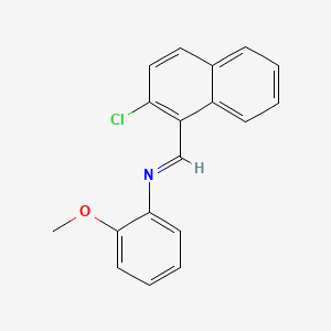 molecular formula C18H14ClNO B13822598 N-((2-Chloro-1-naphthalenyl)methylene)-2-methoxybenzenamine CAS No. 40226-25-3