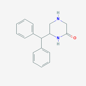 molecular formula C17H18N2O B13822654 Piperazinone, 6-(diphenylmethyl)- 