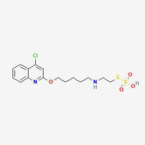 Ethanethiol, 2-(5-(4-chloro-2-quinolyloxy)pentyl)amino-, hydrogen sulfate (ester)