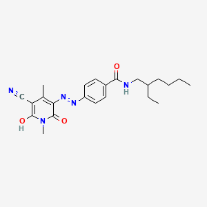 P-[(5-Cyano-1,6-dihydro-2-hydroxy-1,4-dimethyl-6-oxo-3-pyridyl)azo]-N-(2-ethylhexyl)benzamide