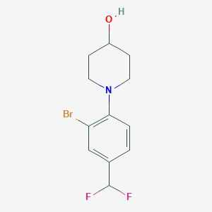 1-(2-Bromo-4-(difluoromethyl)phenyl)piperidin-4-ol