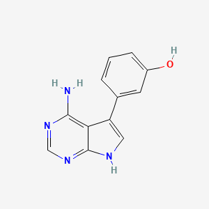 molecular formula C12H10N4O B13822717 3-(4-amino-7H-pyrrolo[2,3-d]pyrimidin-5-yl)phenol CAS No. 344359-60-0