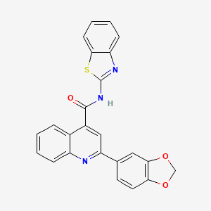 2-(1,3-benzodioxol-5-yl)-N-(1,3-benzothiazol-2-yl)quinoline-4-carboxamide