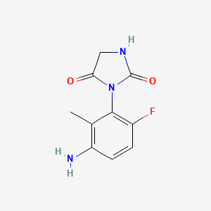 molecular formula C10H10FN3O2 B1382277 3-(3-氨基-6-氟-2-甲苯基)咪唑烷-2,4-二酮 CAS No. 1803589-28-7