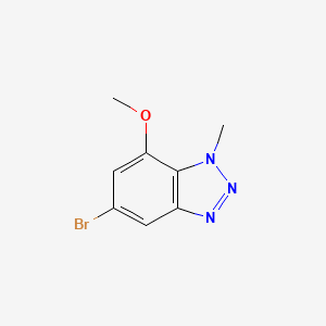 molecular formula C8H8BrN3O B1382279 5-bromo-7-methoxy-1-methyl-1H-benzo[d][1,2,3]triazole CAS No. 1799973-82-2