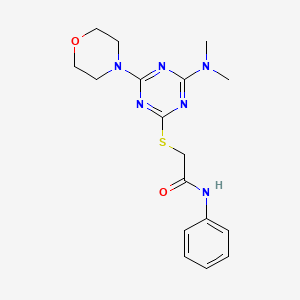 2-{[4-(dimethylamino)-6-(morpholin-4-yl)-1,3,5-triazin-2-yl]sulfanyl}-N-phenylacetamide