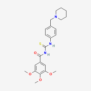 molecular formula C23H29N3O4S B13822848 3,4,5-trimethoxy-N-{[4-(piperidin-1-ylmethyl)phenyl]carbamothioyl}benzamide 