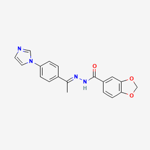 N'-{(1E)-1-[4-(1H-imidazol-1-yl)phenyl]ethylidene}-1,3-benzodioxole-5-carbohydrazide