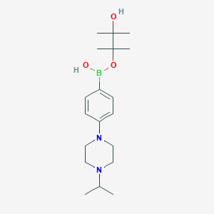 (3-Hydroxy-2,3-dimethylbutan-2-yl)oxy-[4-(4-propan-2-ylpiperazin-1-yl)phenyl]borinic acid