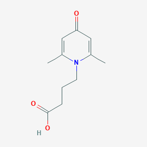 molecular formula C11H15NO3 B1382288 4-(2,6-Dimethyl-4-oxo-1,4-dihydropyridin-1-yl)butanoic acid CAS No. 933690-54-1