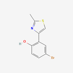 molecular formula C10H8BrNOS B1382289 4-Bromo-2-(2-methylthiazol-4-yl)phenol CAS No. 1387566-00-8
