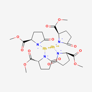 molecular formula C24H32N4O12Rh2 B13822892 methyl (2R)-5-oxopyrrolidin-1-ide-2-carboxylate;rhodium(2+) 