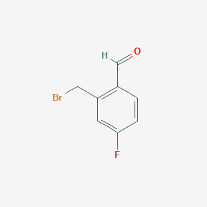 molecular formula C8H6BrFO B1382290 2-(Bromomethyl)-4-fluorobenzaldehyde CAS No. 1379346-12-9