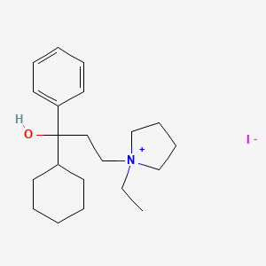 molecular formula C21H34INO B13822901 (-)-1-(3-Cyclohexyl-3-hydroxy-3-phenylpropyl)-1-ethylpyrrolidinium iodide CAS No. 32476-62-3