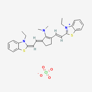 (5E)-2-[(E)-2-(3-ethyl-1,3-benzothiazol-3-ium-2-yl)ethenyl]-5-[(2E)-2-(3-ethyl-1,3-benzothiazol-2-ylidene)ethylidene]-N,N-dimethylcyclopenten-1-amine;perchlorate