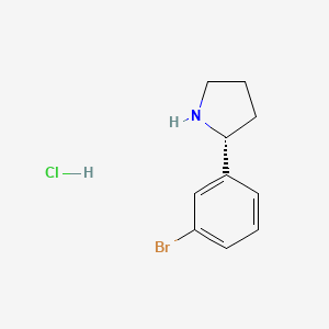 molecular formula C10H13BrClN B1382292 (R)-2-(3-溴苯基)吡咯烷盐酸盐 CAS No. 1391550-13-2