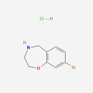 molecular formula C9H11BrClNO B1382296 8-溴-2,3,4,5-四氢苯并[f][1,4]噁唑𬭩盐酸盐 CAS No. 1352707-91-5
