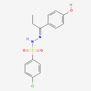 4-chloro-N'-[(1E)-1-(4-hydroxyphenyl)propylidene]benzenesulfonohydrazide