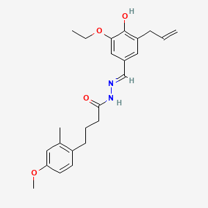 N'-{(E)-[3-ethoxy-4-hydroxy-5-(prop-2-en-1-yl)phenyl]methylidene}-4-(4-methoxy-2-methylphenyl)butanehydrazide