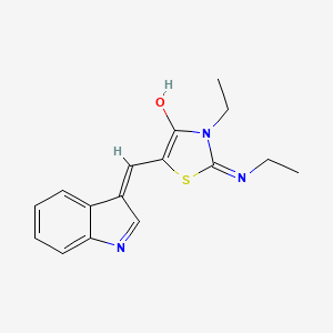 (2Z,5Z)-3-ethyl-2-(ethylimino)-5-(1H-indol-3-ylmethylidene)-1,3-thiazolidin-4-one