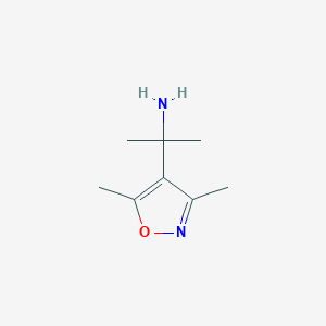 molecular formula C8H14N2O B1382301 2-(Dimethyl-1,2-oxazol-4-yl)propan-2-amine CAS No. 1520108-32-0