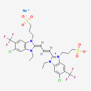 1H-Benzimidazolium, 5-chloro-2-(3-(5-chloro-3-ethyl-1,3-dihydro-1-(3-sulfopropyl)-6-(trifluoromethyl)-2H-benzimidazol-2-ylidene)-1-propenyl)-3-ethyl-1-(3-sulfopropyl)-6-(trifluoromethyl)-, inner salt, sodium salt