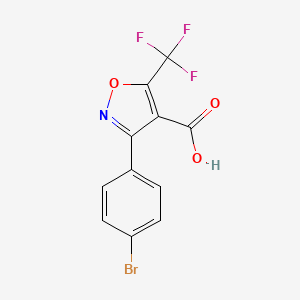 molecular formula C11H5BrF3NO3 B1382302 3-(4-Bromophenyl)-5-(trifluoromethyl)isoxazole-4-carboxylic acid CAS No. 1159978-82-1
