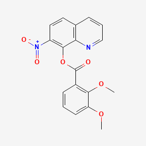 molecular formula C18H14N2O6 B13823028 o-Veratric acid, 7-nitro-8-quinolyl ester CAS No. 29007-19-0