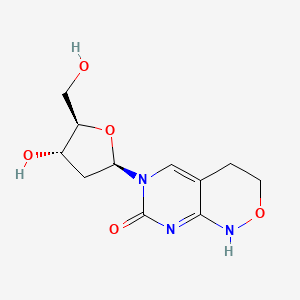 molecular formula C11H15N3O5 B13823052 1H-Pyrimido[4,5-c][1,2]oxazin-7(3H)-one,6-(2-deoxy-b-D-erythro-pentofuranosyl)-4,6-dihydro- 