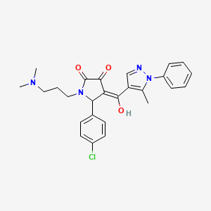 5-(4-chlorophenyl)-1-[3-(dimethylamino)propyl]-3-hydroxy-4-[(5-methyl-1-phenyl-1H-pyrazol-4-yl)carbonyl]-1,5-dihydro-2H-pyrrol-2-one