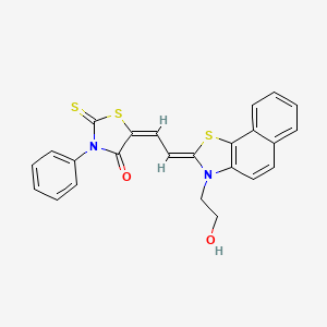 (5E)-5-{(2Z)-2-[3-(2-hydroxyethyl)naphtho[2,1-d][1,3]thiazol-2(3H)-ylidene]ethylidene}-3-phenyl-2-thioxo-1,3-thiazolidin-4-one