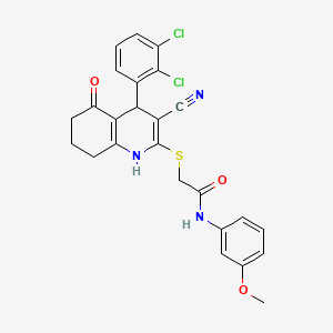 2-{[3-cyano-4-(2,3-dichlorophenyl)-5-oxo-1,4,5,6,7,8-hexahydroquinolin-2-yl]sulfanyl}-N-(3-methoxyphenyl)acetamide