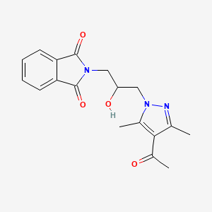 molecular formula C18H19N3O4 B13823143 2-[3-(4-acetyl-3,5-dimethyl-1H-pyrazol-1-yl)-2-hydroxypropyl]-1H-isoindole-1,3(2H)-dione 