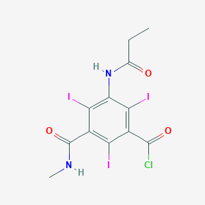 molecular formula C12H10ClI3N2O3 B13823157 2,4,6-Triiodo-3-(methylacetamido)-5-[(methylamino)carbonyl]benzoyl chloride 